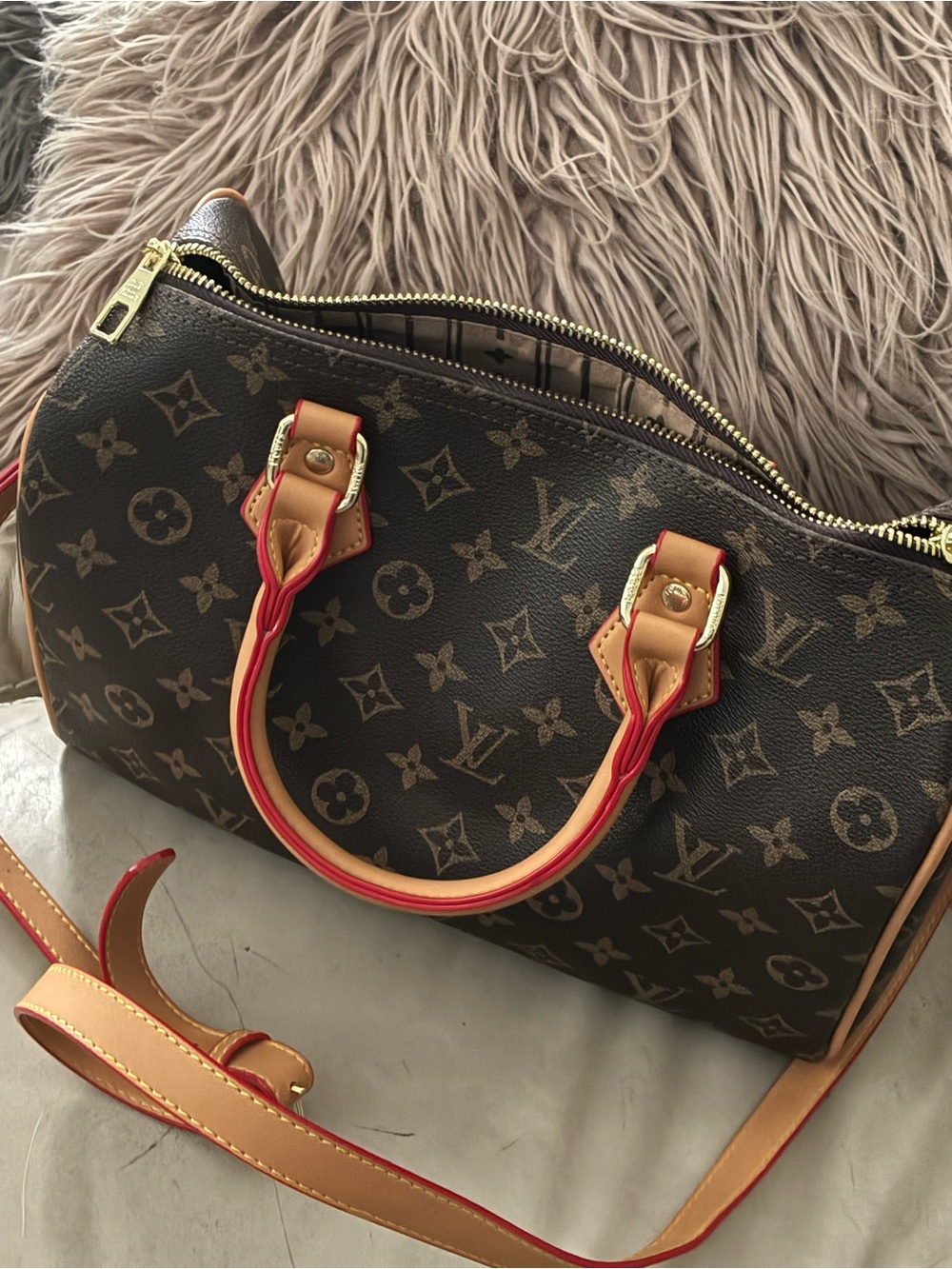 Large Brown Monogram Speedy Bandoulière